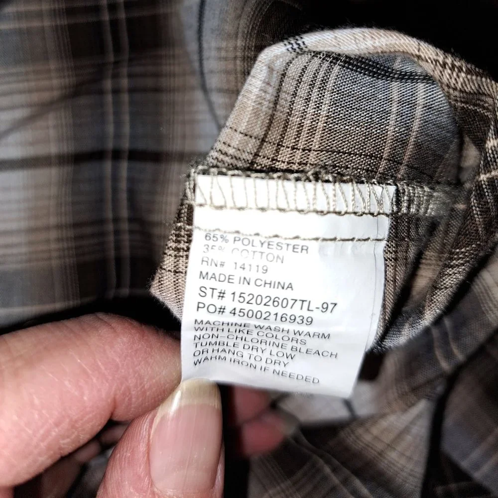 Men's Ely Cattleman Short Sleeve Plaid Western Pearl Snap Shirt XLTALL - Picture 7 of 7